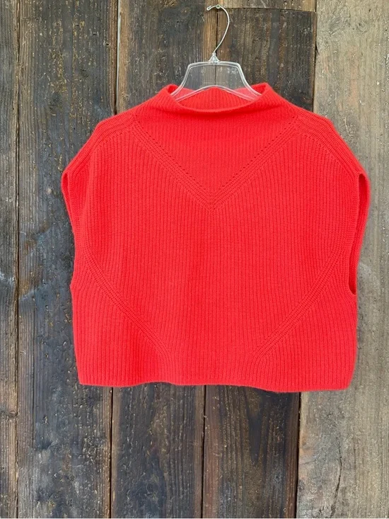 Anthropologie Ezra Short-Sleeve Sweater Tee in Bright Pink 100% cashmere - Picture 4 of 9